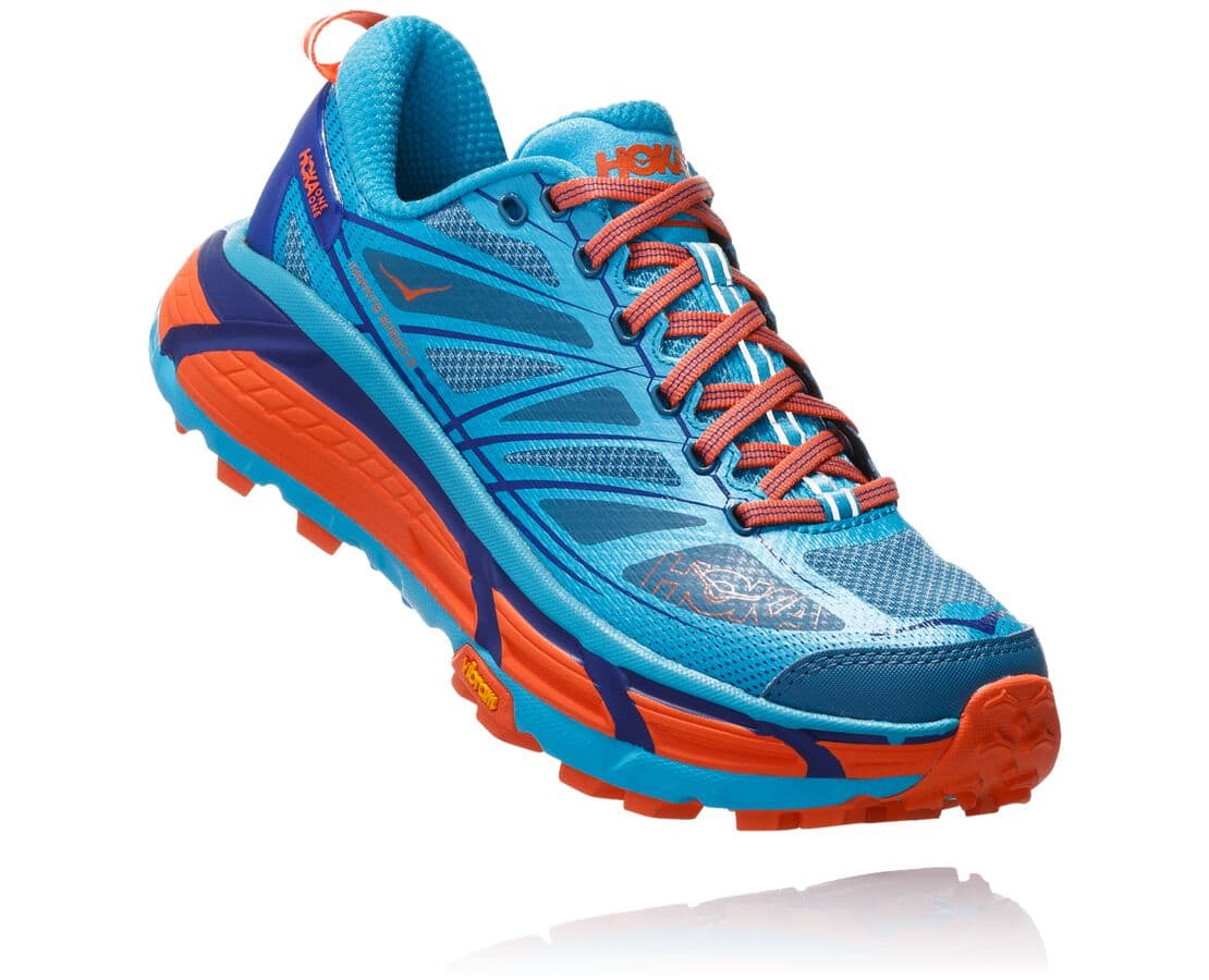 Hoka One One Mafate Speed 2 Philippines - Womens Trail Running Shoes - Blue / Mandarin Red | QP41637